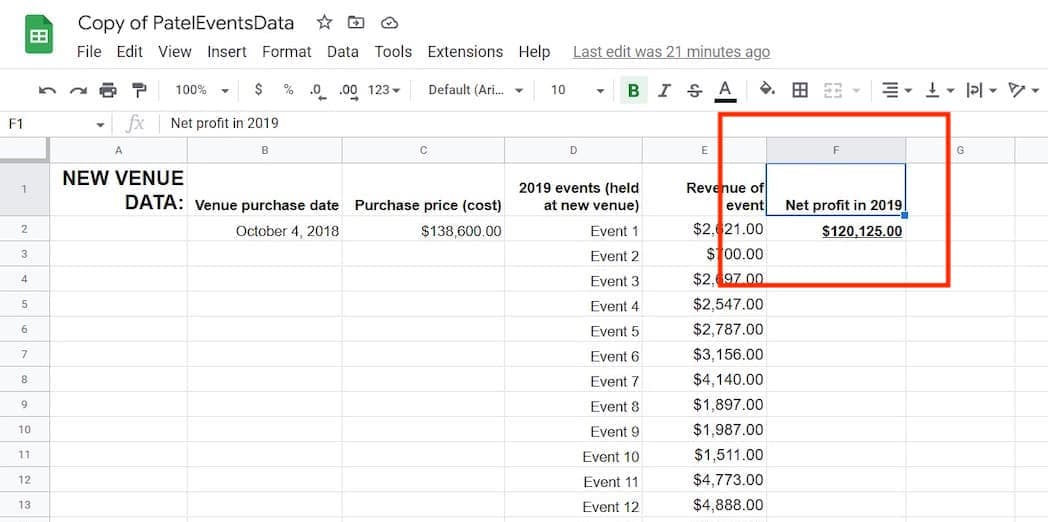 Underlined text in Google Sheets